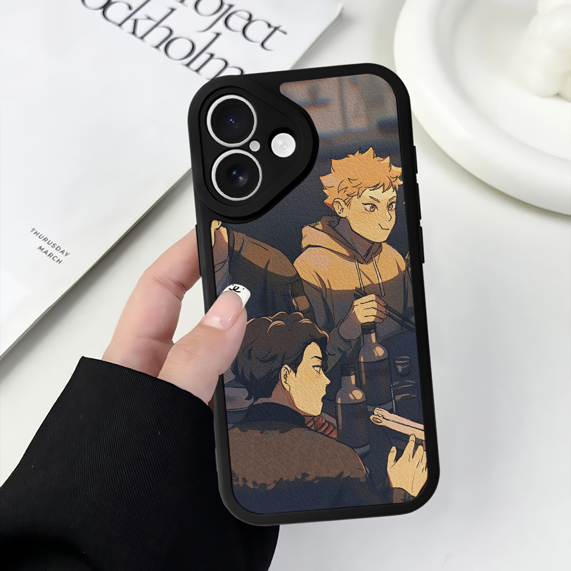（画像用） ハイキュー!! Haikyu!! 【iPhone 16シリーズ対応】シリコンスマホケース（レザー調） 材質：シリコン